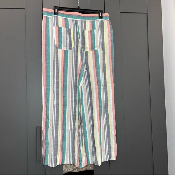 ANN TAYLOR LOFT EMORY HIGH RISE WIDE LEG CROPPED STRIPED PANTS - Picture 5 of 8